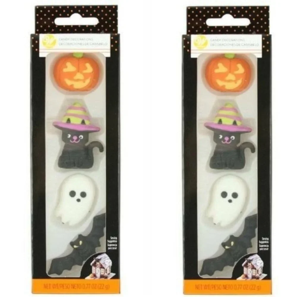Ghost Pumpkins Icing Decorations 8 Pc Shimmering Baking Wilton Halloween